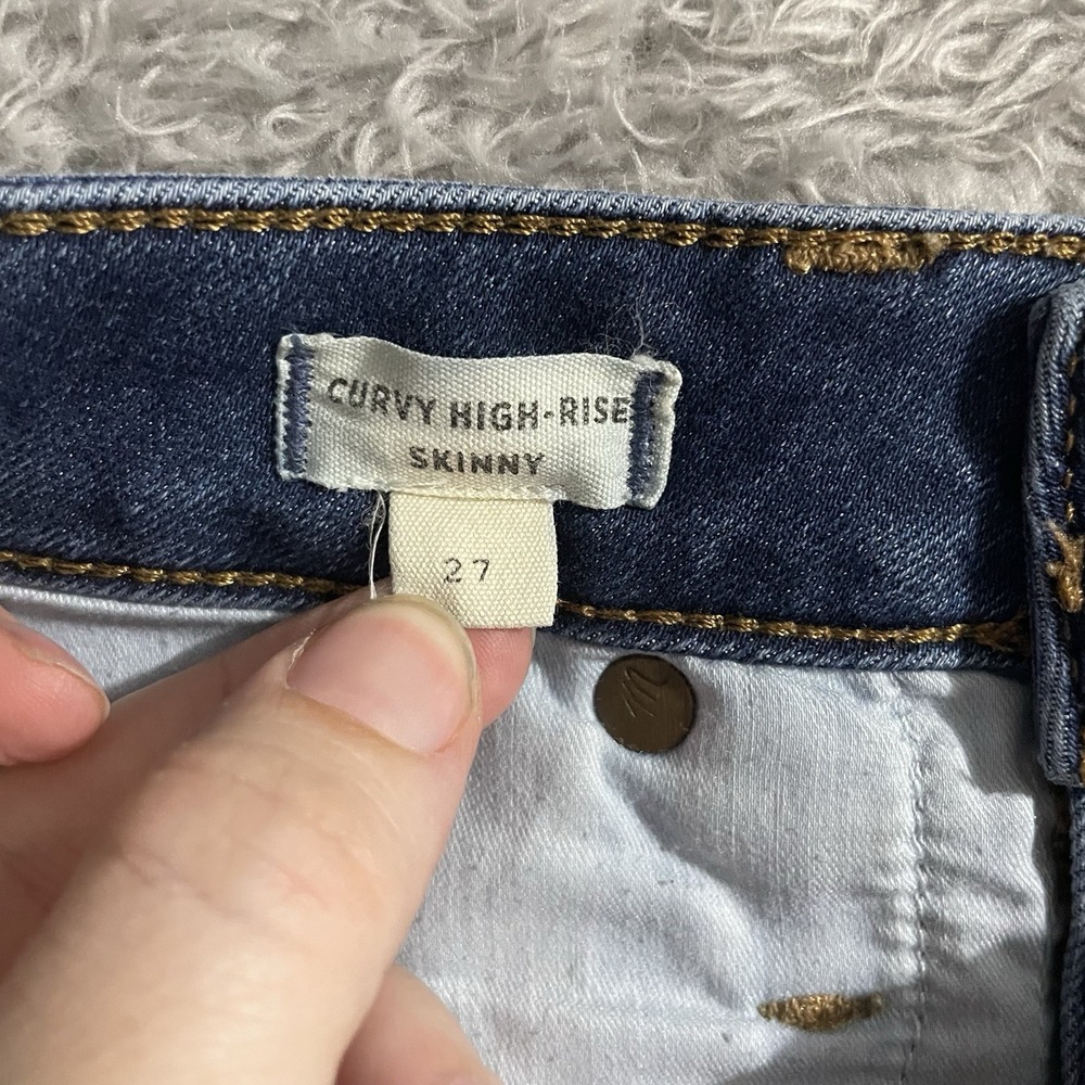 Madewell Jeans Womens 27 Curvy High Rise Skinny Dark Wash Blue Denim Stretch - Picture 3 of 9